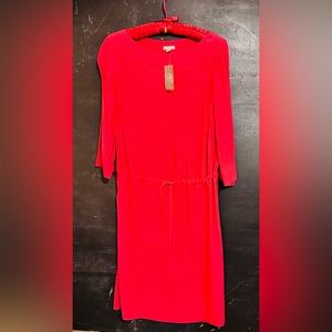 👠🫦💄 NWT J. Jill Red Dress with drawstring waist‼️
